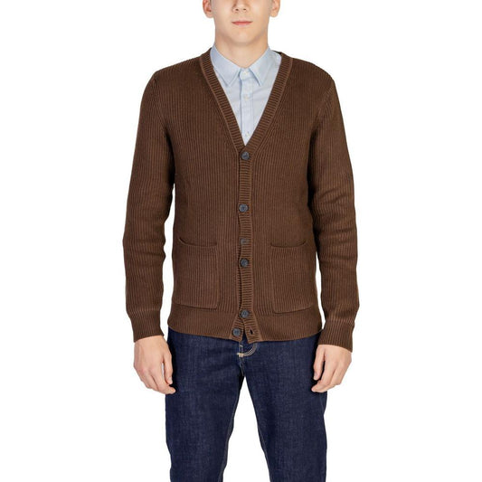 Antony Morato Brown Polyester Cardigan Antony Morato Dark Slate Gray