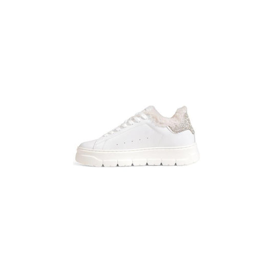 Crime London White Leather Sneaker Crime London Beige