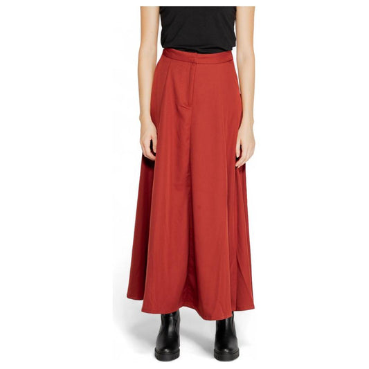 Vero Moda Red Polyester Skirt Vero Moda Brown