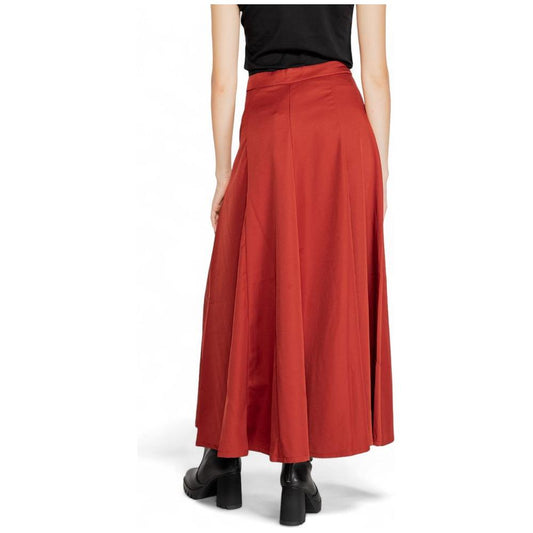 Vero Moda Red Polyester Skirt Vero Moda Brown