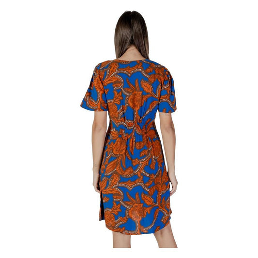 B.Young Blue Viscose Dress B.Young Saddle Brown