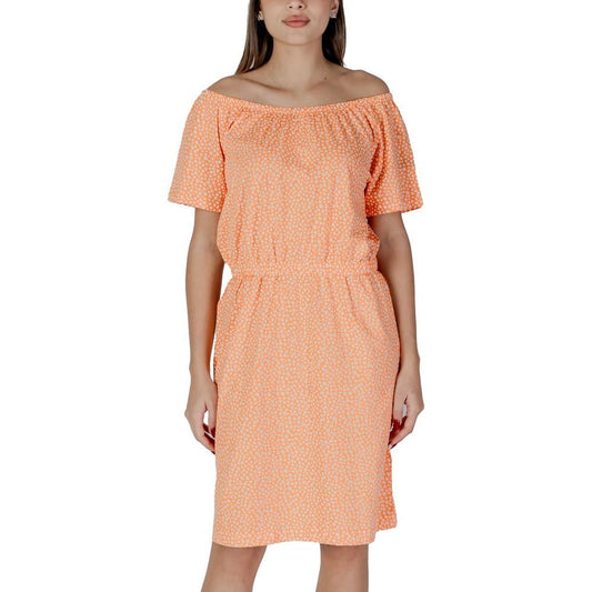 B.Young Orange Cotton Dress B.Young Dark Salmon