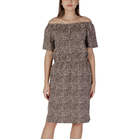 B.Young Beige Cotton Dress B.Young Rosy Brown