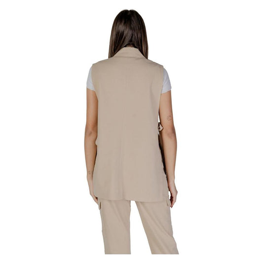 B.Young Beige Polyester Vest B.Young Dark Gray