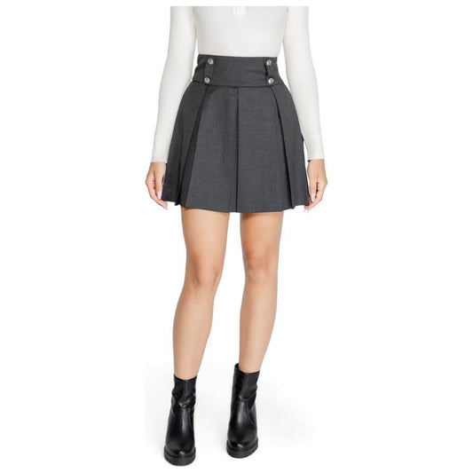 Morgan De Toi Gray Polyester Skirt Morgan De Toi Light Gray