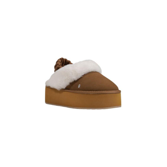 EMU Australia Beige Suede Leather Flat Shoe EMU Australia Light Gray