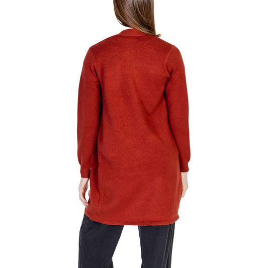 Vero Moda Red Viscose Cardigan Vero Moda Brown