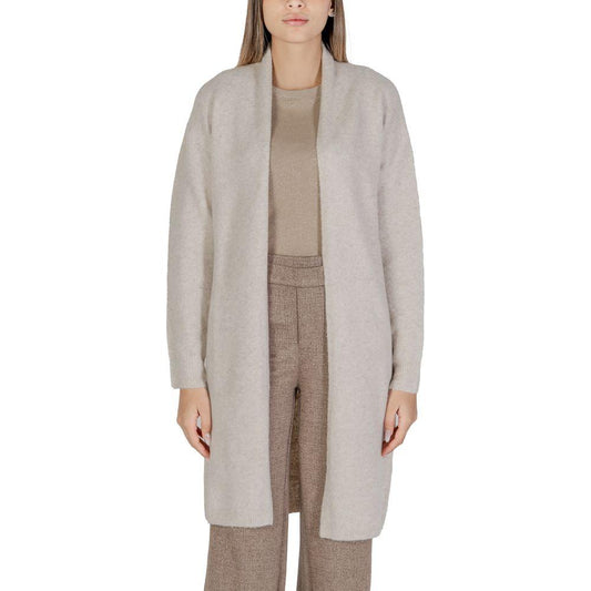 Morgan De Toi Beige Polyester Cardigan Morgan De Toi Dark Gray