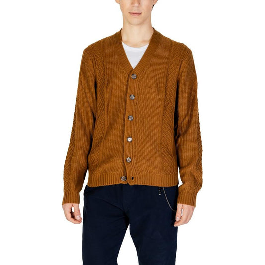 Hamaki-Ho Beige Polyester Cardigan Hamaki-Ho Saddle Brown
