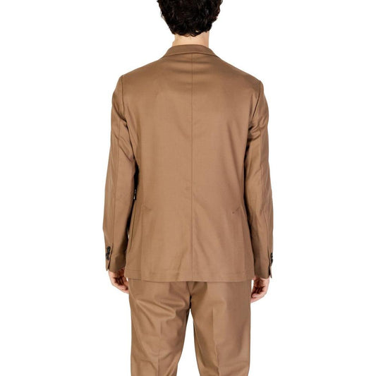 Hamaki-Ho Beige Polyester Blazer Hamaki-Ho Rosy Brown