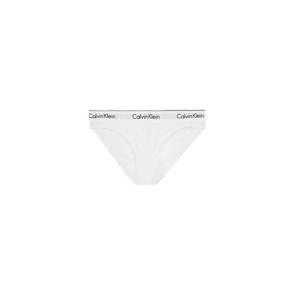 Calvin Klein Underwear White Cotton Pantie with logo waistband, offering comfort and style in a cotton-modal-elastane blend.