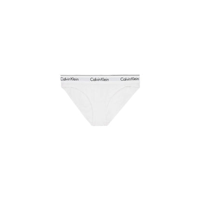 Calvin Klein Underwear White Cotton Pantie with logo waistband, offering comfort and style in a cotton-modal-elastane blend.