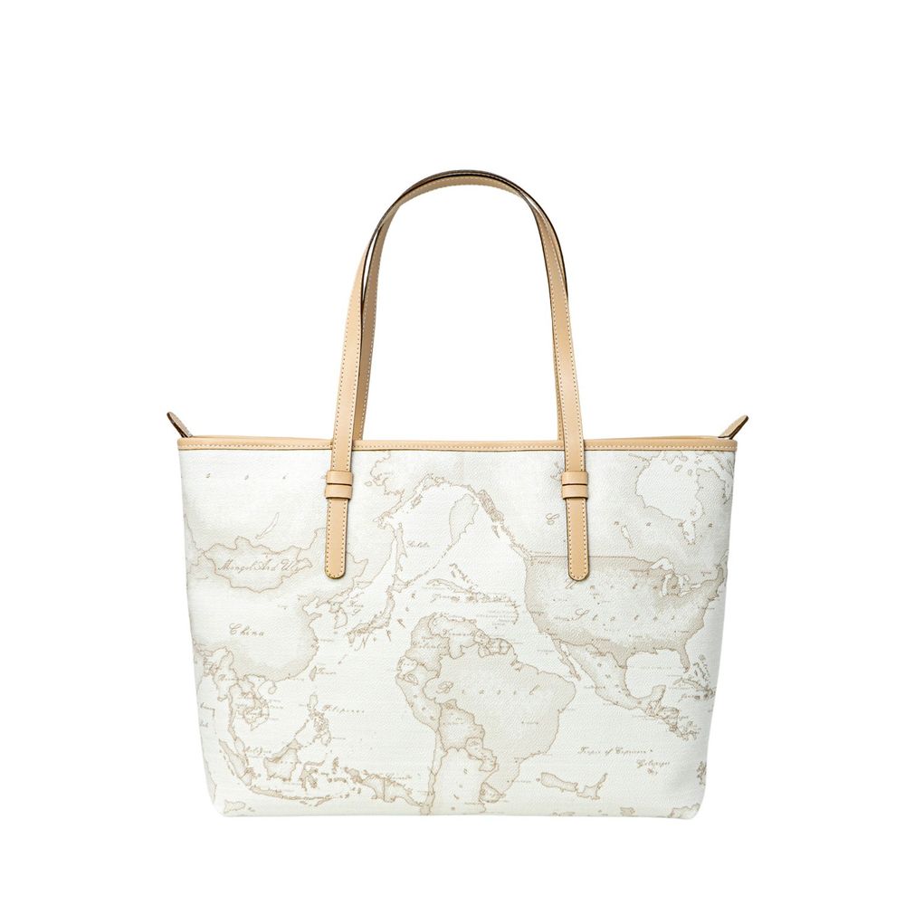 Front view with bag zipped and handles upright.