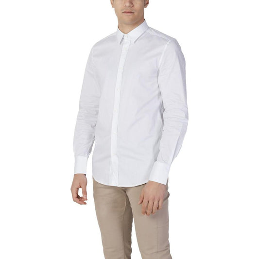 Antony Morato White Cotton Shirt Antony Morato Light Gray
