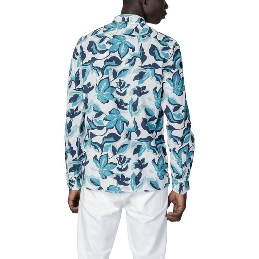 Antony Morato Blue Viscose Shirt Antony Morato Dark Slate Gray