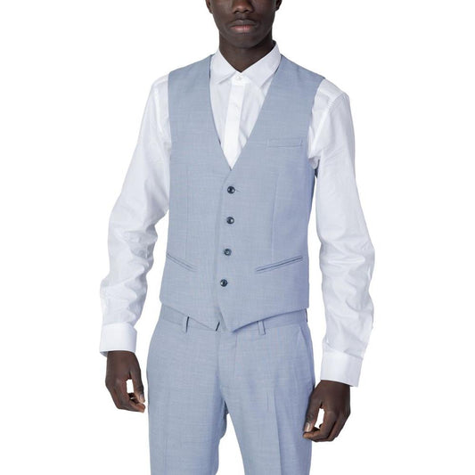 Antony Morato Blue Polyester Vest Antony Morato Gray