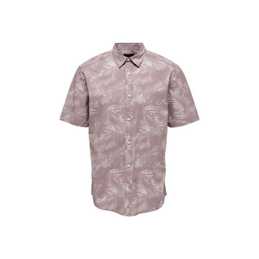 Only & Sons Purple Cotton Shirt Only & Sons Rosy Brown