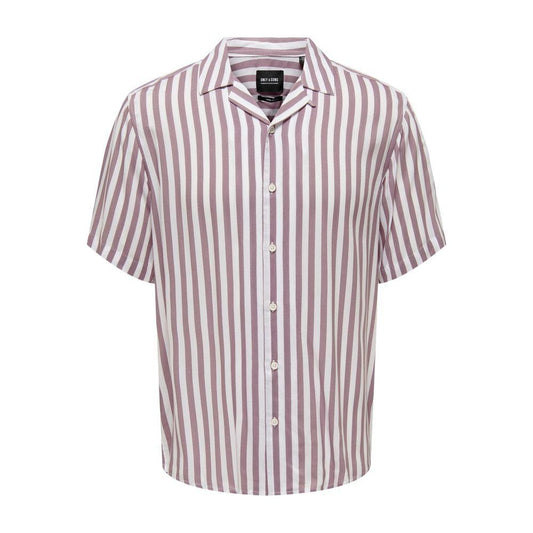 Only & Sons Purple Viscose Shirt Only & Sons Gray
