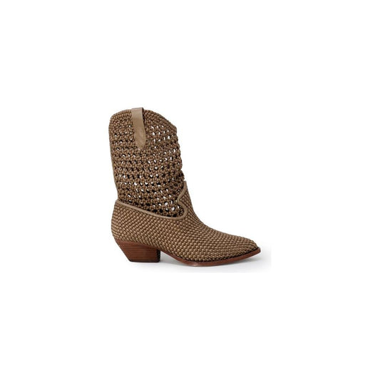 ASH Beige Leather Boot ASH Dark Olive Green