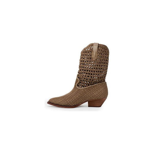 ASH Beige Leather Boot ASH Dark Olive Green