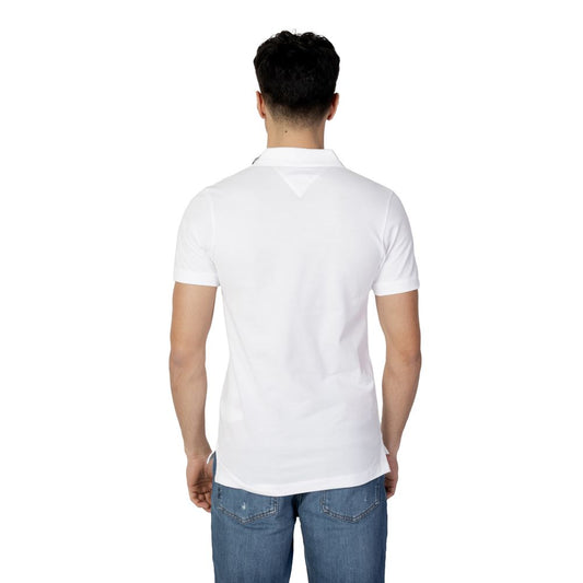 Tommy Hilfiger Jeans White Cotton Polo Shirt Tommy Hilfiger Jeans Dark Slate Gray