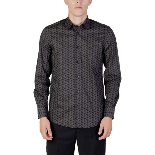 Antony Morato Gray Cotton Shirt Antony Morato Dark Slate Gray