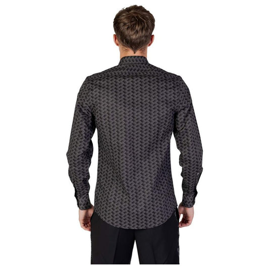 Antony Morato Gray Cotton Shirt Antony Morato Dark Slate Gray