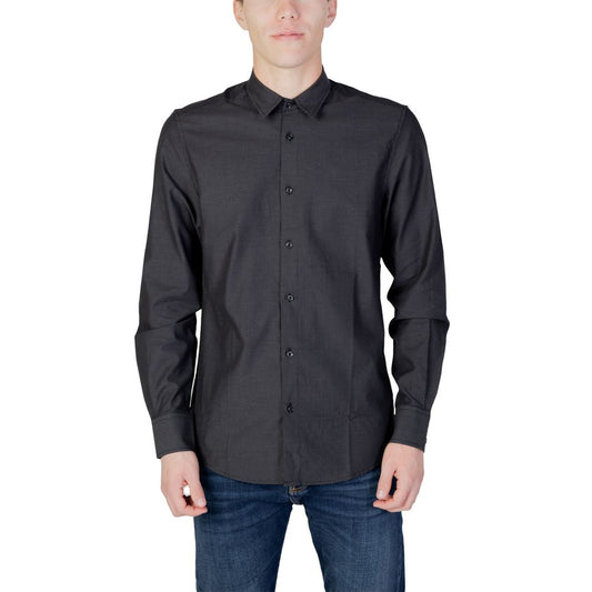 Antony Morato Gray Cotton Shirt Antony Morato Dark Slate Gray