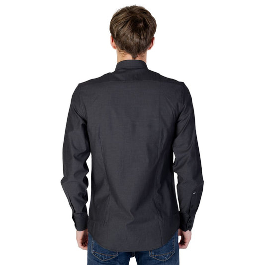 Antony Morato Gray Cotton Shirt Antony Morato Dark Slate Gray