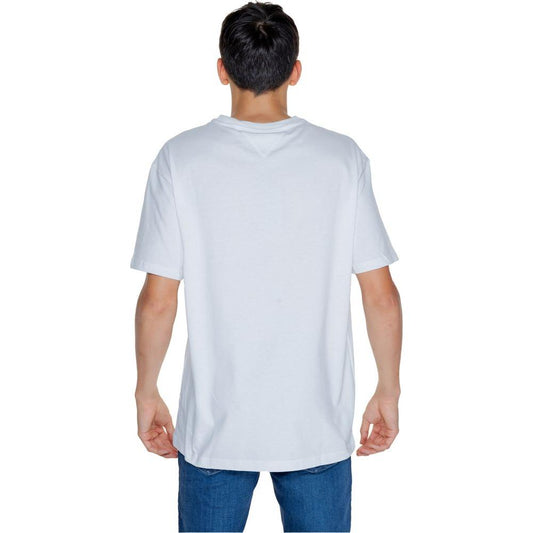 Tommy Hilfiger Jeans White Cotton T-Shirt Tommy Hilfiger Jeans Light Gray