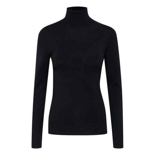 ICHI Black Viscose Turtleneck