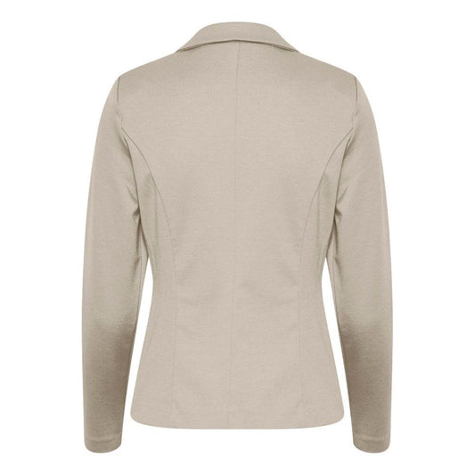 ICHI Beige Polyester Suits & Blazer ICHI Gray