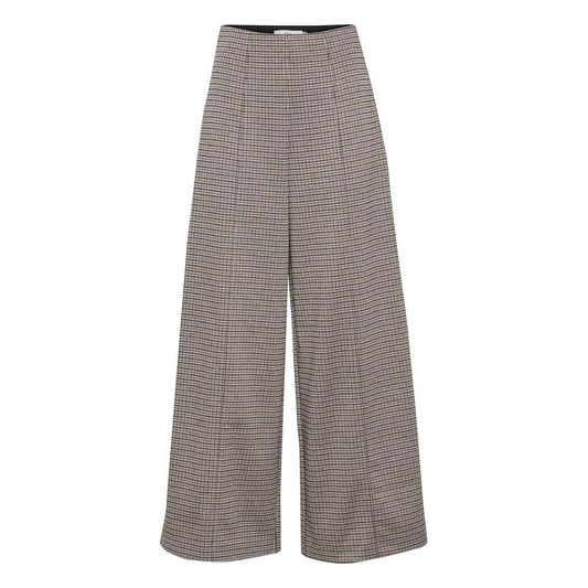ICHI Beige Polyester Jeans & Pant ICHI Slate Gray