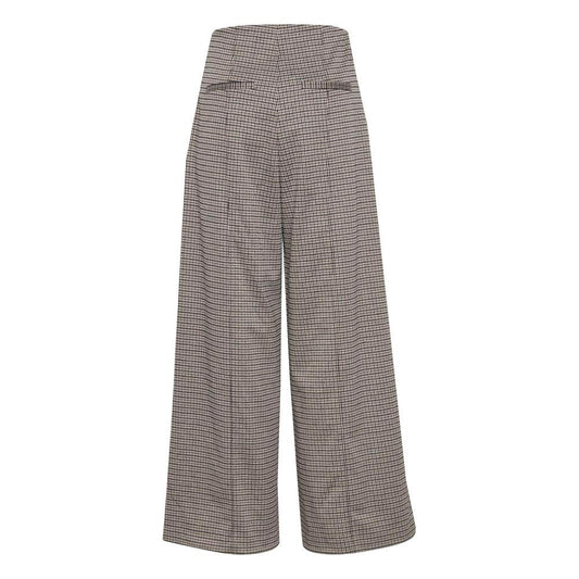 ICHI Beige Polyester Jeans & Pant ICHI Slate Gray
