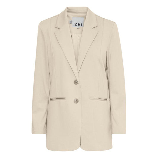 ICHI Beige Recycled Polyester Suits & Blazer ICHI Light Gray