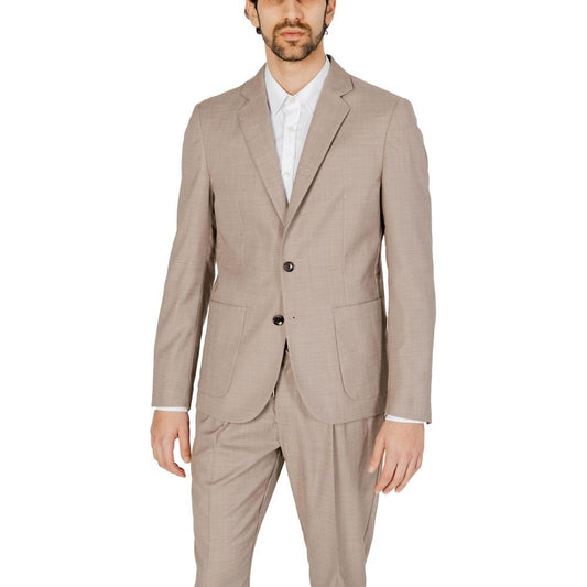 Antony Morato Beige Polyester Suit Antony Morato Rosy Brown