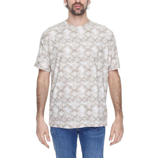 Antony Morato Beige Polyester T-Shirt Antony Morato Light Gray