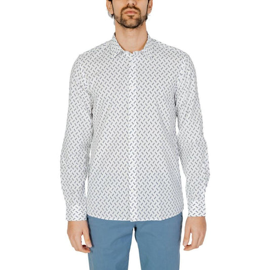 Antony Morato White Viscose Shirt Antony Morato Light Gray