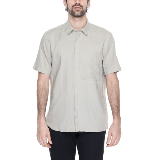 Antony Morato Beige Linen Shortsleeve Shirt 1728,71956299936,Antony Morato,Beige,Clothing,IT44 | XS,Men,Men - Clothing,New with tags,Shirts - Clothing,Shirts - Men - Clothing,Shortsleeve - Shirts - Clothing