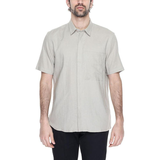 Antony Morato Beige Linen Shirt Antony Morato Gray