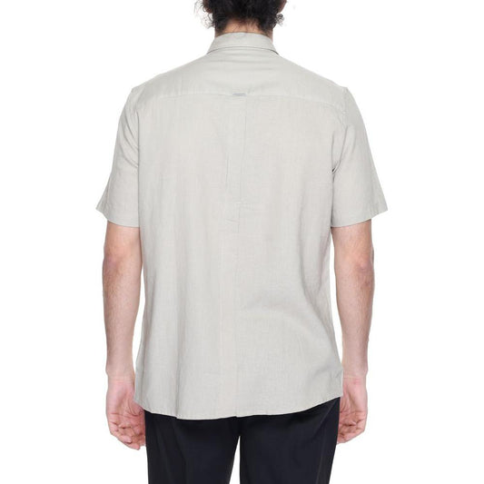Antony Morato Beige Linen Shirt Antony Morato Light Gray
