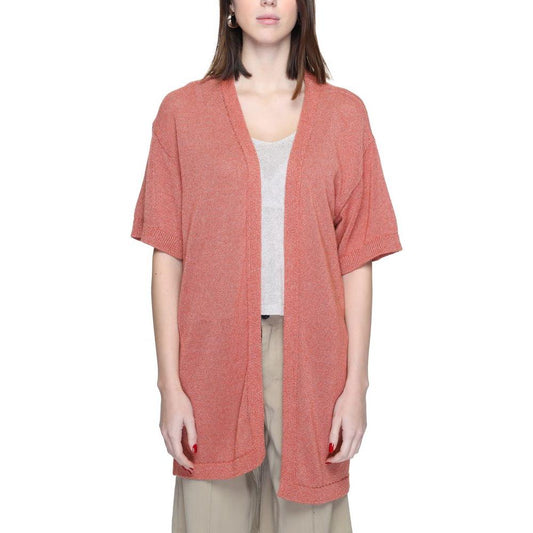 Jacqueline De Yong Red Recycled Cotton Cardigan Jacqueline De Yong Rosy Brown