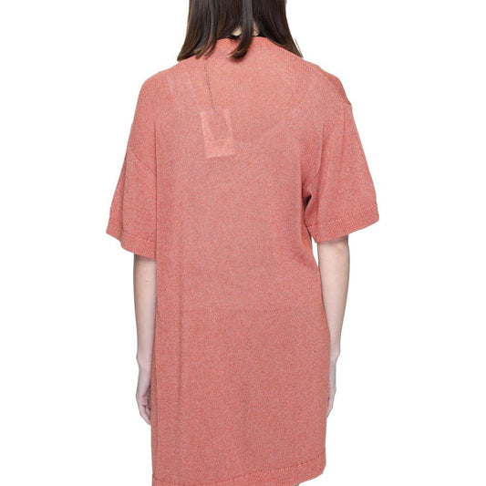 Jacqueline De Yong Red Recycled Cotton Cardigan Jacqueline De Yong Rosy Brown