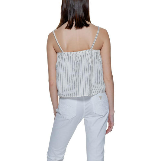 Vero Moda Beige Organic Cotton Tops & T-Shirt Vero Moda Gray