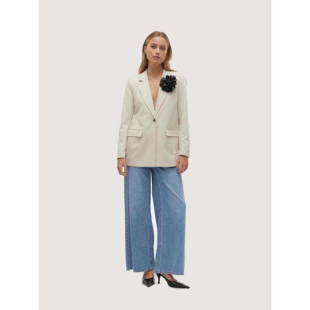 Vero Moda Beige Polyester Blazer