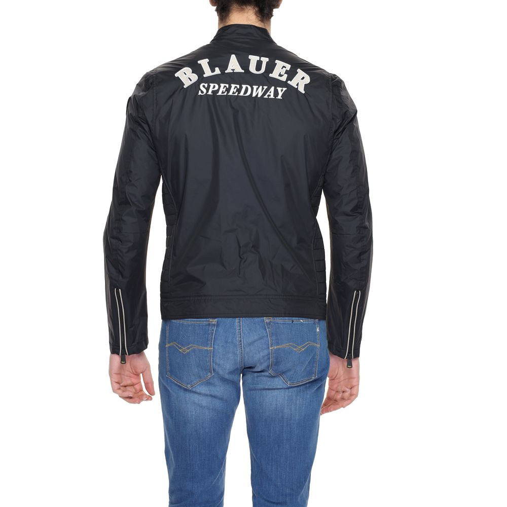 Blauer Black Polyamide Biker Jacket