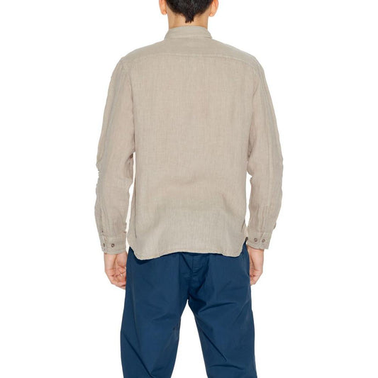 Blauer Beige Linen Shirt Blauer Gray
