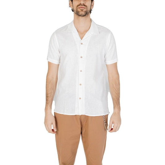 Hamaki-Ho White Linen Shirt Hamaki-Ho Light Gray