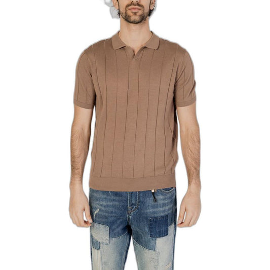 Hamaki-Ho Gray Cotton T-Shirt Hamaki-Ho Rosy Brown