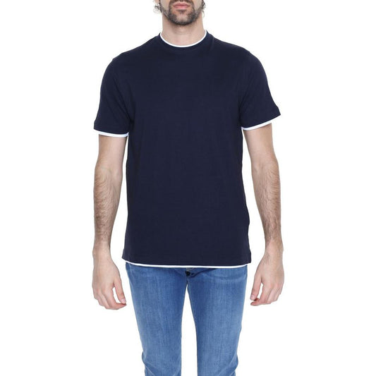 Hamaki-Ho Blue Cotton T-Shirt Hamaki-Ho Tan
